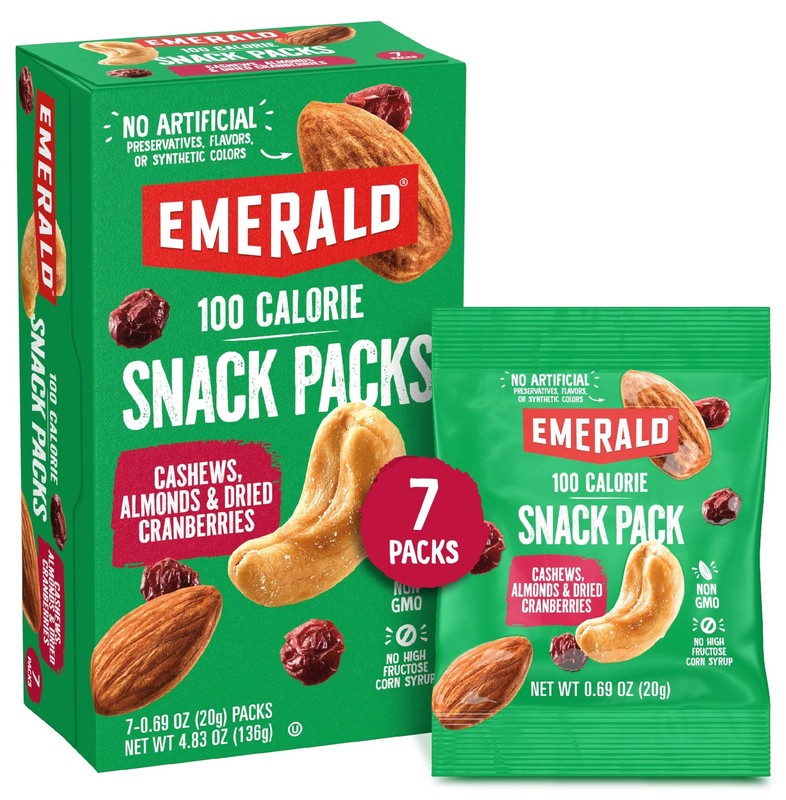 Nuts Cashews and Almonds with Dried Cranberries 7 Ct (1-Pack) | 100-Calorie I...