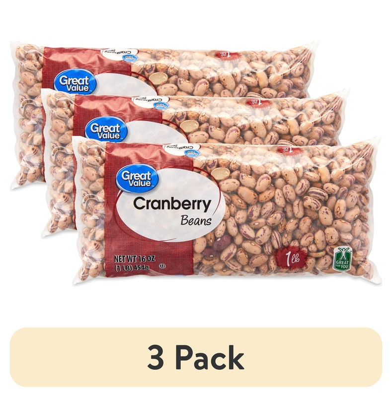 (3 Pack) Cranberry Beans, 1 Lb