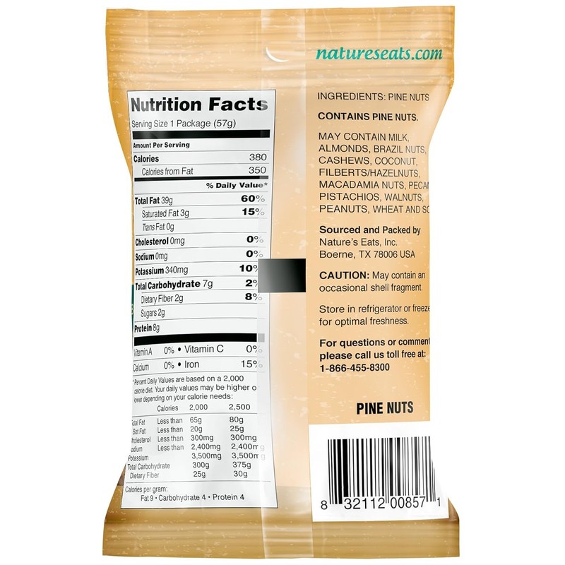 Raw Pine Nuts 2 oz Keto Vegan Nature s Eats gallery