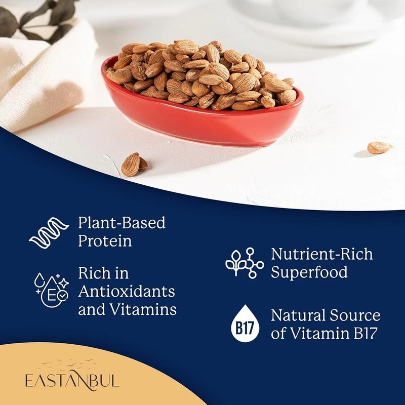 Organic Bitter Raw Apricot Kernel Seeds 14 oz – Premium, Gluten-Free, Vegan, USD gallery