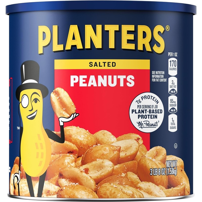 Large Canister of Planters Salted Peanuts - Flavorful Nut Snack for Everyone gallery