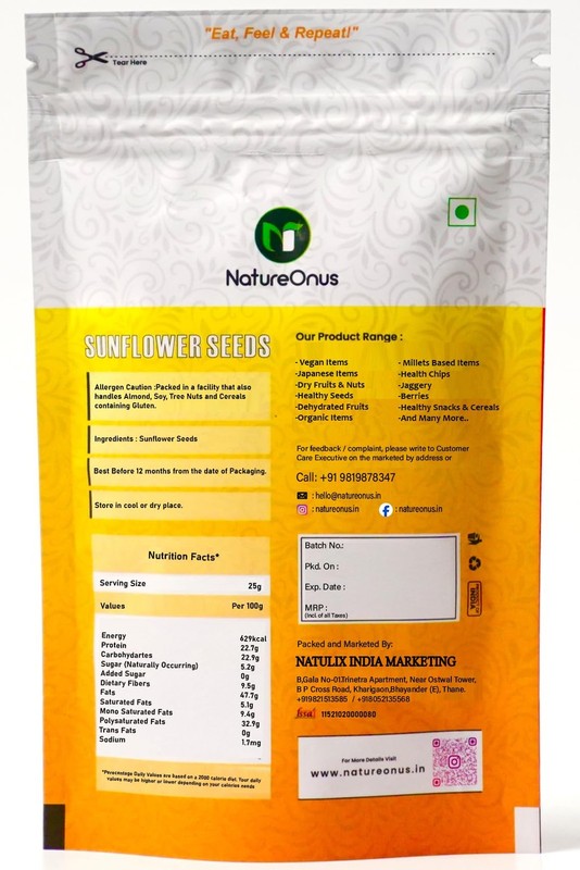 NatureOnus Raw Seeds Combo | Chia Pumpkin Flax & Sunflower | 500g gallery