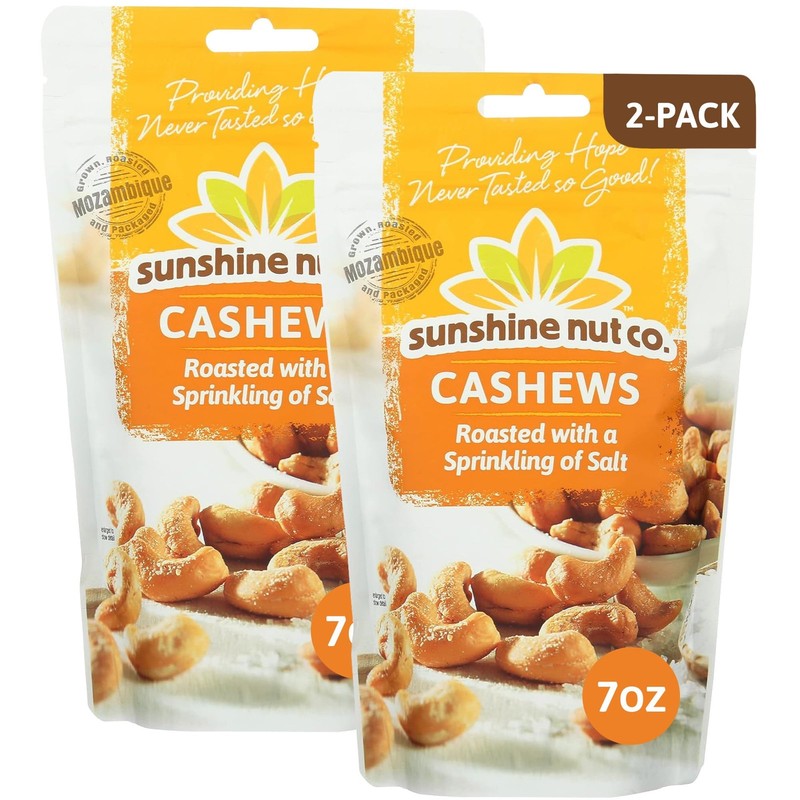 Sunshine Nut Company Whole Roasted Lightly Salted Cashews Sprinkling Of Salt
