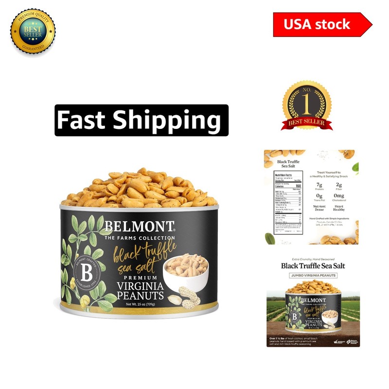 Indulge in 25oz Black Truffle Virginia Peanuts – Gourmet Snack Experience