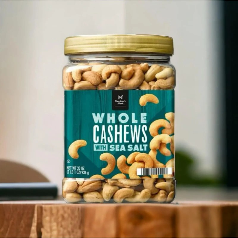 Member’s Mark Roasted Whole Cashew with – 33oz pack of 2