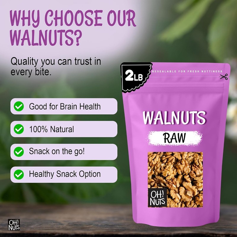 Raw Walnuts 2lb Bulk Bag - Unshelled Healthy Mix of Chandler Halves & Pieces ... gallery
