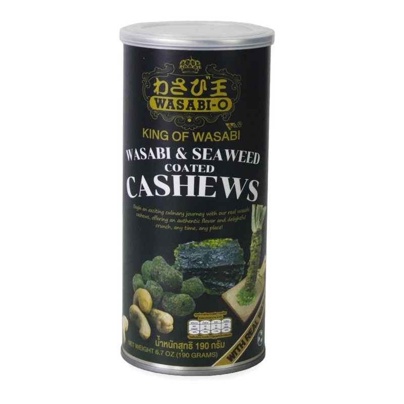 WASABIO Cashews 6.7 Ounce Pack of 1, Authentic Wasabi and Seaweed