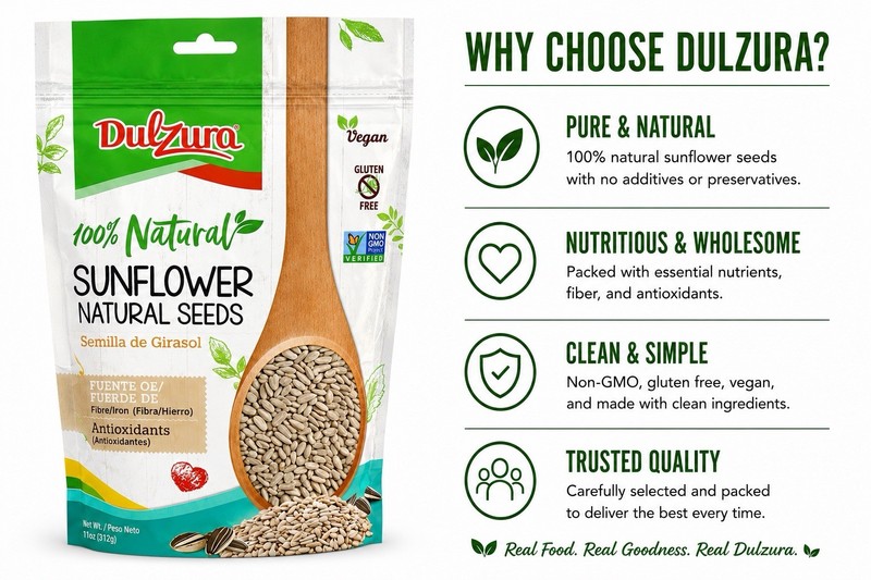 Dulzura 100% Natural Sunflower Seeds Vegan Gluten Free Non-GMO Resealable gallery