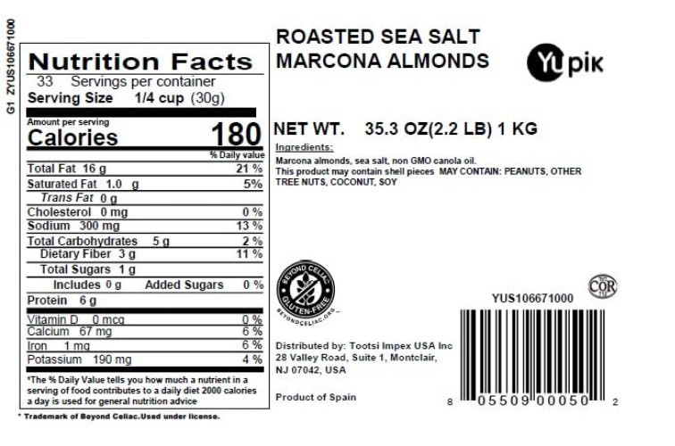 2.2 lb Blanched Marcona Almonds with Sea Salt - Deliciously Healthy Snack gallery