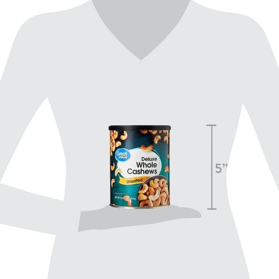 Great Value Deluxe Whole Cashews Unsalted 16 oz Premium Nuts Fast Shipping USA gallery