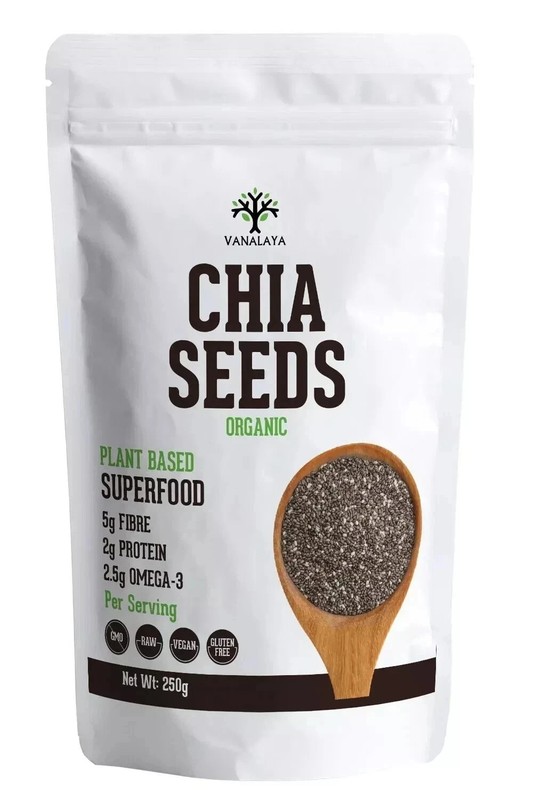 Vanalaya Raw Unroasted Chia Seeds 250g gallery