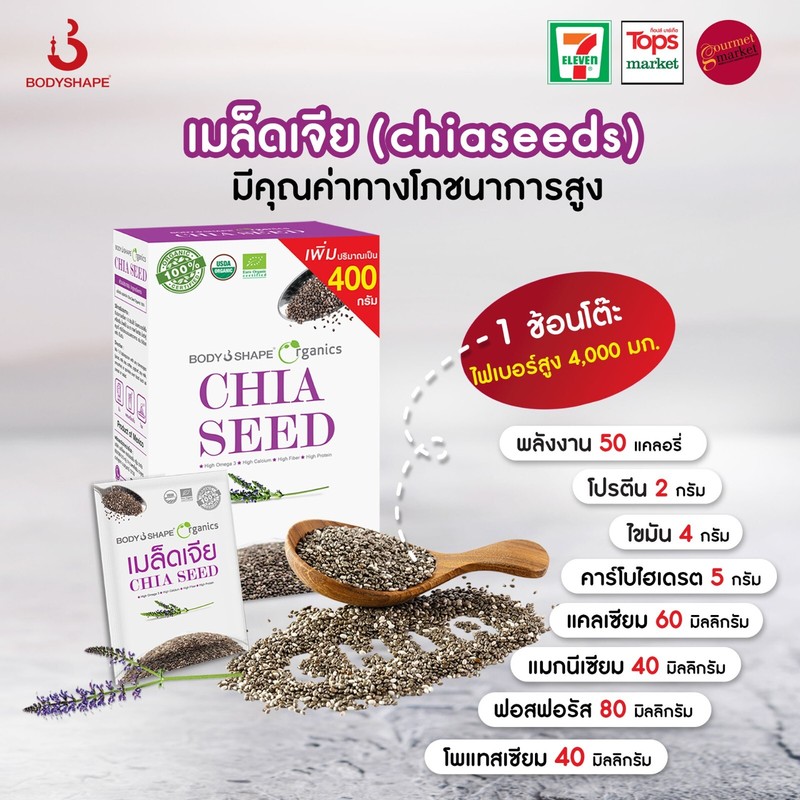 Organic 100% Chia Seed Body Shape Superfood Weight Control ProteinCalcium 400 g gallery