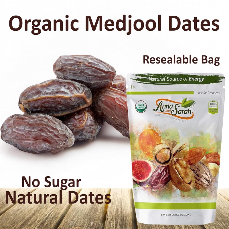 Organic Medjool Dates 2 lb No Sugar Added Natural Resealable Bag gallery