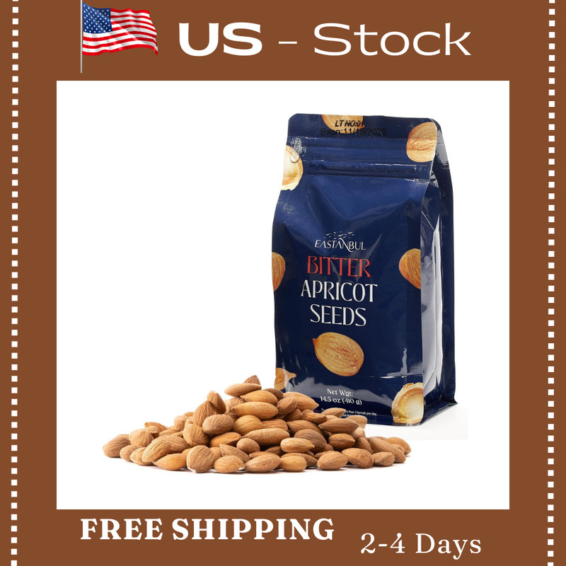 Organic Bitter Raw Apricot Kernel Premium Seeds 16oz Gluten Free Vegan USDA 1 lb