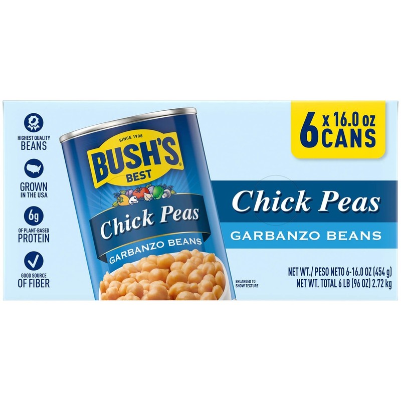 Bush's Best Fancy Garbanzo Beans, 16 Ounce (Pack of 6) gallery