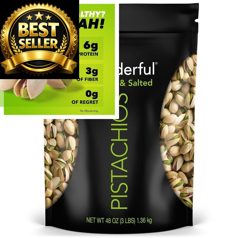 Wonderful Pistachios In Shell, Roasted & Salted Nuts, 48 Ounce 48