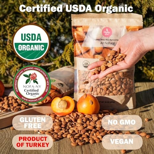 Mighty Apricot USDA Organic Bitter Apricot Kernels(1LB) 16oz, Natural Raw Bitter gallery