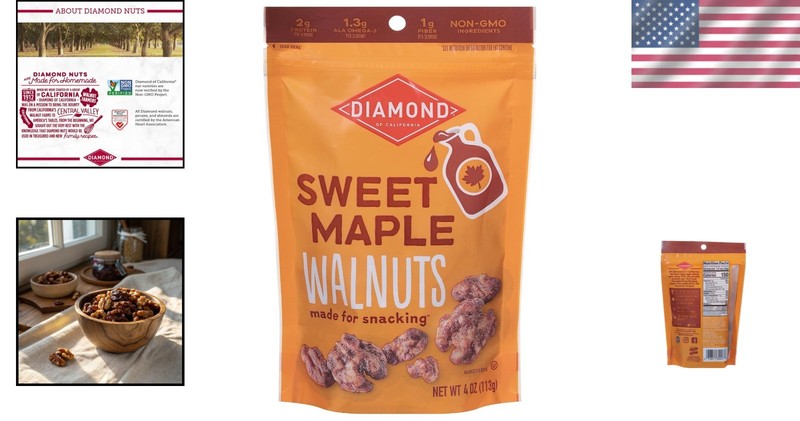 Sweet Maple Walnuts 4 oz - Natural, Roasted, and Perfect for All Ages gallery
