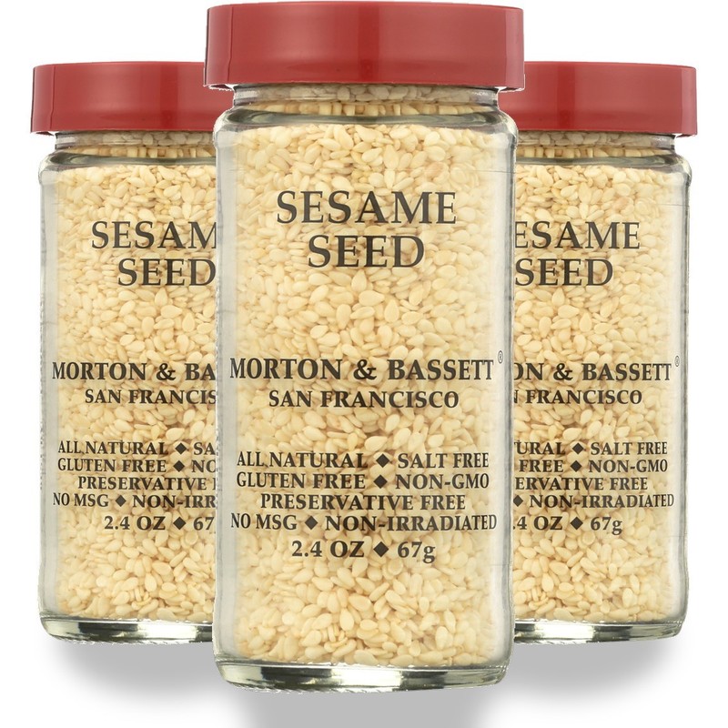 Sesame Seed Morton & Bassett 2.4 Oz Glass Jar Spice 3 Pack