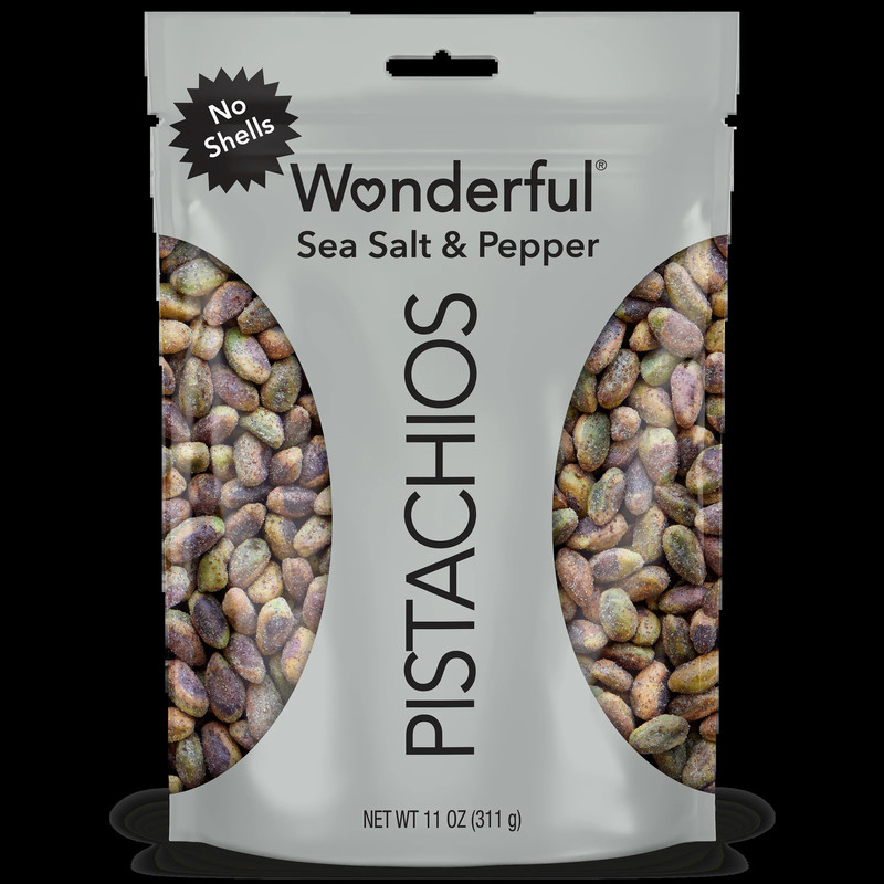 Wonderful Pistachios No Shells Sea Salt & Pepper Nuts, 11 Ounce Bag
