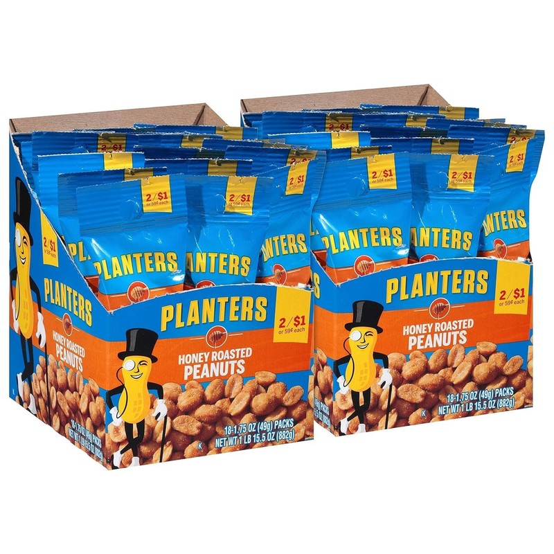Planters Honey Roasted Peanuts, 1.75 oz Tubes (Pack - Ounce of 36) gallery