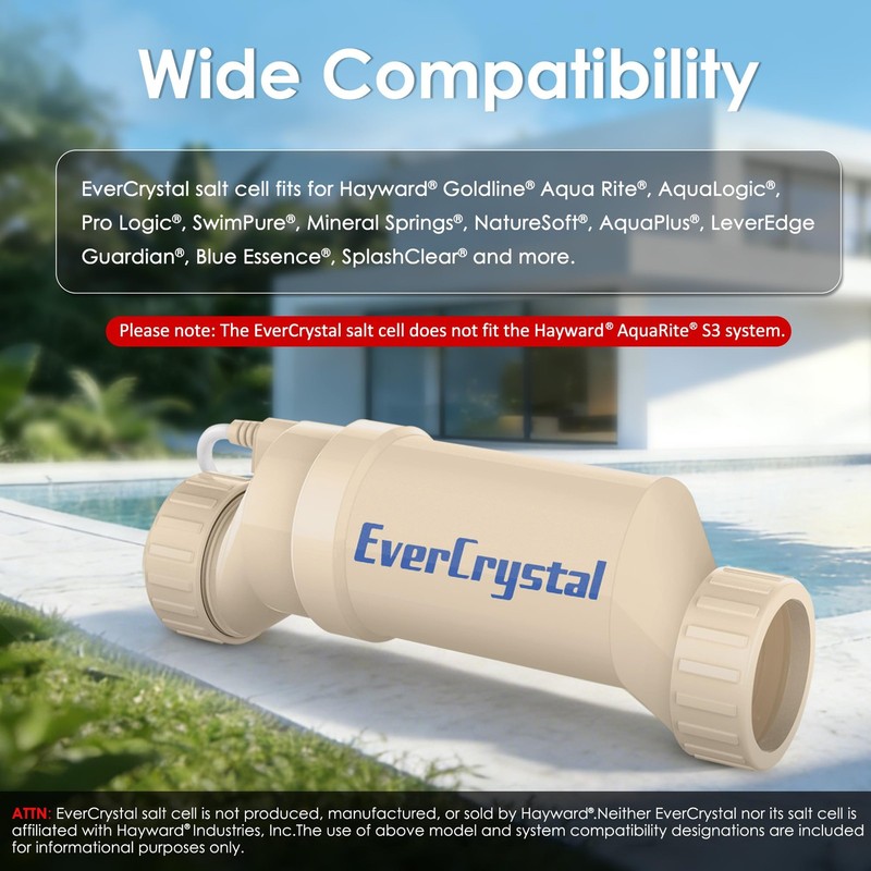 EverCrystal Salt Cell for Pool, Fits for Hayward Salt Cell T9, Chlorine Gener... gallery
