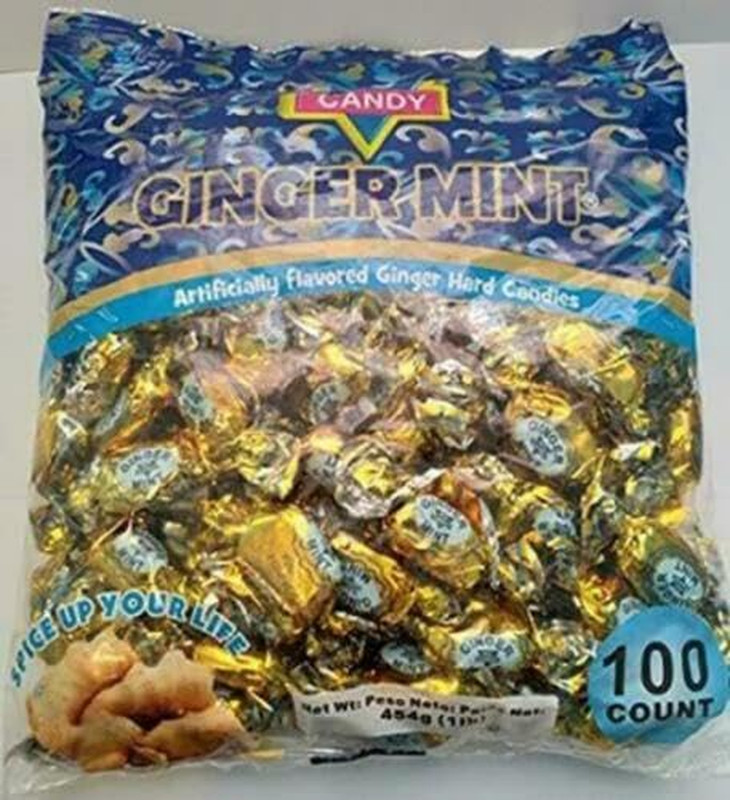 Ginger Mints Candy 1 Lb Bag Individually Wrapped Dinner Mints Gelatin Free