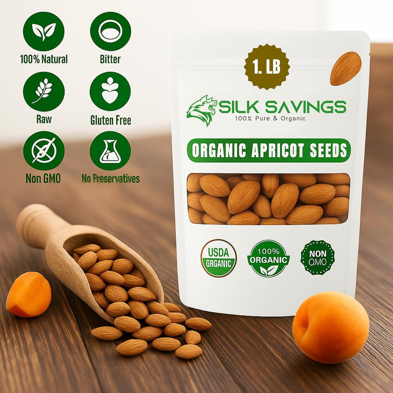 USDA Organic Bitter Apricot Kernels(1Lb) 16Oz, Natural Raw Bitter Apricot Seeds, gallery