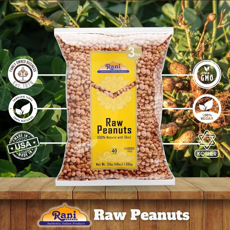 Peanuts Raw Whole Red Skin 3lb Bulk Unsalted Uncooked Kosher Non-GMO USA gallery