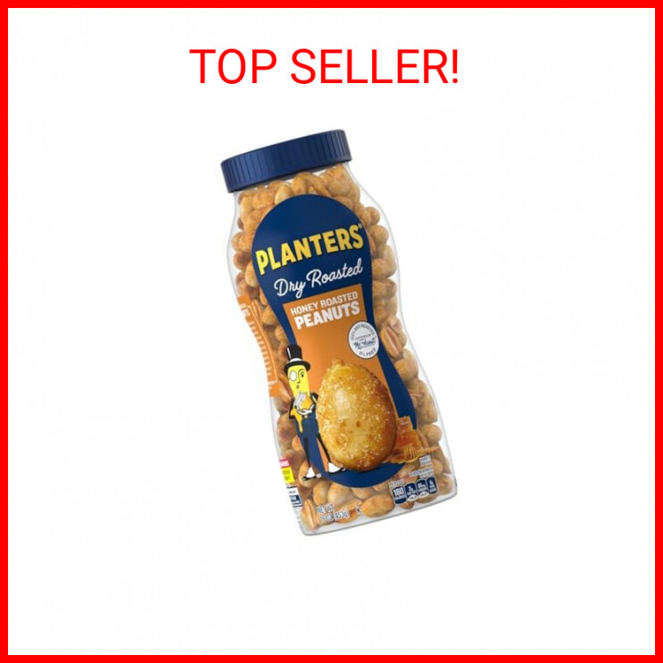 PLANTERS Honey Roasted Peanuts, Sweet and Salty Snacks, Plant-Based Protein, 16