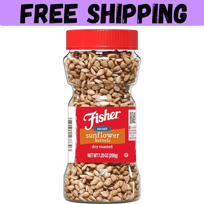 Fisher Dry Roasted Sunflower Seeds Kernels with Sea Salt, 7.25 oz