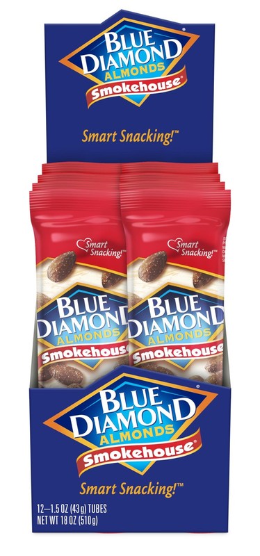 Blue Diamond Almonds Smokehouse Flavored Snack Nuts Single Serve Bags Pack of 12