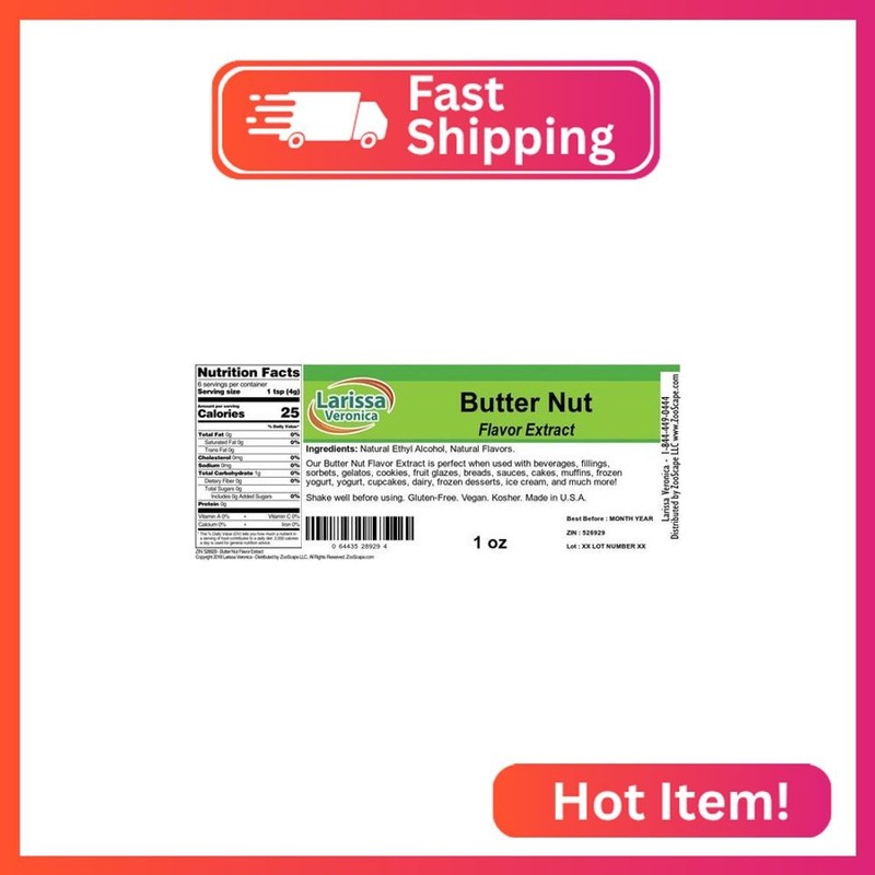 Butter Nut Flavor Extract (1 oz, ZIN: 528929) gallery