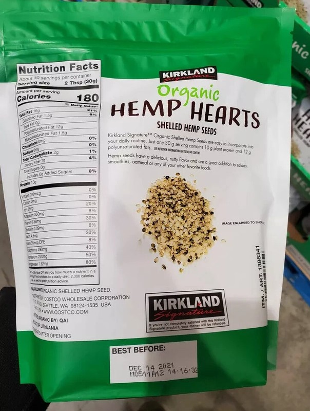 2 PACK - Kirkland Signature USDA Organic Hemp Hearts Shelled Seeds, 32 Ounce gallery