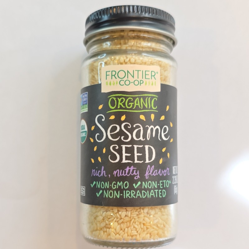 Frontier Co-op Organic Whole Sesame Seeds, USDA Organic, Non-GMO, Non-ETO Jar
