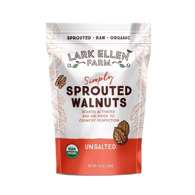 Lark Ellen Farm Sprouted Organic Certifed Walnuts Unsalted – Non GMO Keto Sna…
