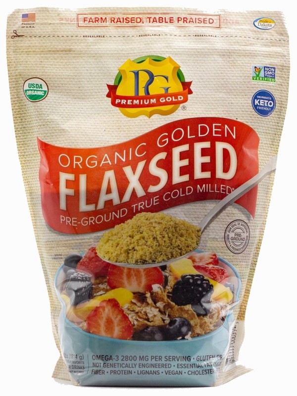 Premium Gold Organic Ground Flax Seed | 4 pounds | Omega 3 | High Fiber Food |