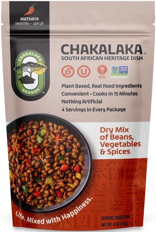 Spicy Chakalaka Bean Mix Plant Based Ready to Cook 6 Ounce Snack Mix