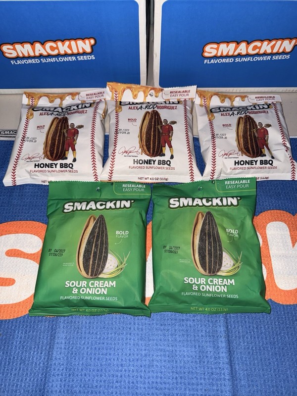 Smackin’ Sunflower Seeds – Combo Pack w/ A-Rod’s Honey BBQ & Sour Cream & Onion!