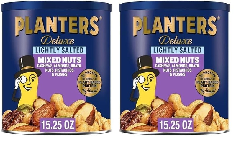 Planters Mixed Nuts, Lightly Salted Deluxe Mixed Nuts, 15.25 Ounce, 2 Pack