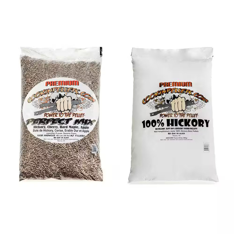 40 Lbs. Bags Perfect Mix Wood Pellets and Premium Hickory Pellets, (Pack-2) gallery