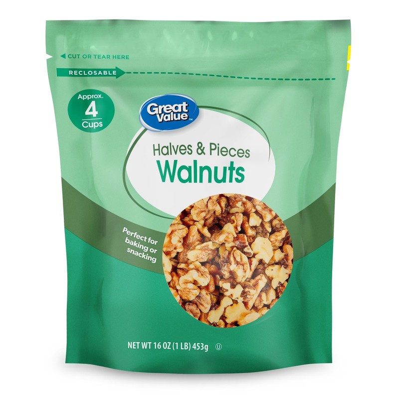 Great Value Walnuts Halves and Pieces 16 oz