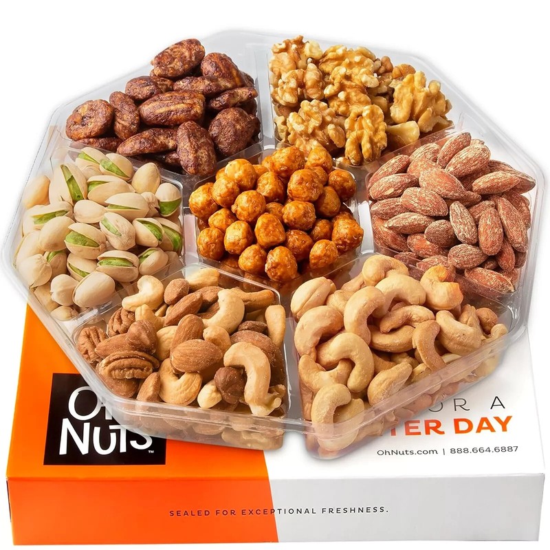 Nuts Gift Basket 7 Variety Roasted Salted Nuts Holiday Gift Basket – 1.8 LB P…