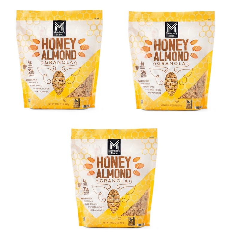 3 pack Member’s Mark Honey Almond Granola, 32 oz. FREE Shipping
