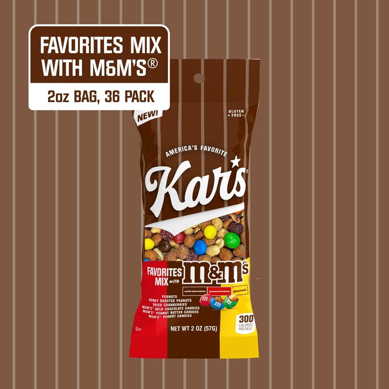 Gluten-Free Trail Mix with M&M's Candies, 2oz Grab & Go Bags, 36 Pack gallery