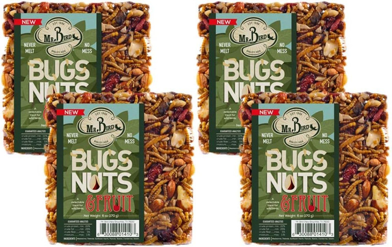 Bugs, Nuts, Fruit Small Wild Bird Seed Cake 6 oz. pack of 4