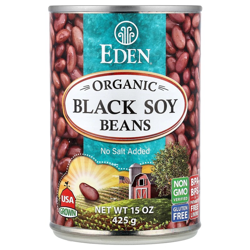 Organic Black Soy Beans, 15 oz (425 g)