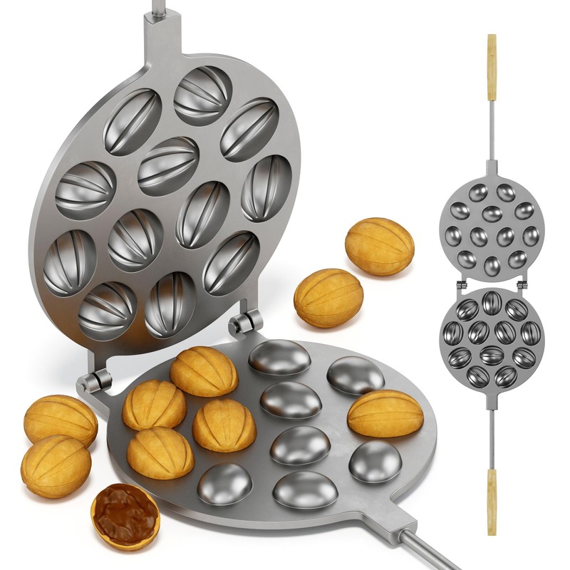 BIOL Oreshki Mold 12 Cavity Walnut Cookie Baking 15.7x6.5x1.6, Light