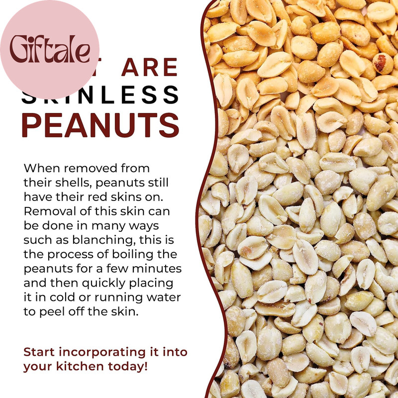 Skinless Peanuts, Blanched Raw Peanuts (Uncooked, Unsalted) 4 Pound (64Oz) ~ All gallery