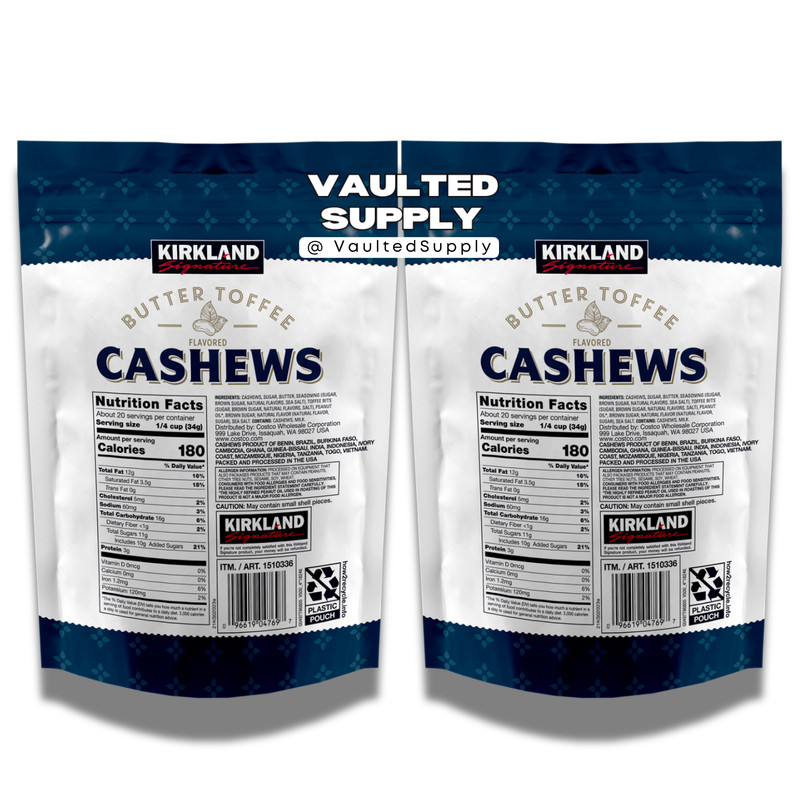 Kirkland Butter Toffee Cashews 48 oz Total Sweet Crunchy Snack 2 Pack gallery